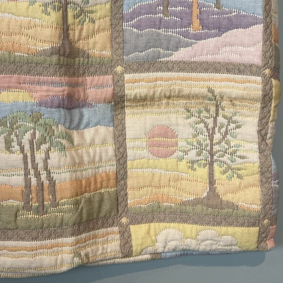 Vintage 70s 80s Pastel Pillow Sham Coastal Beach Theme by Revert Spain 26 x 20" - Picture 5 of 12